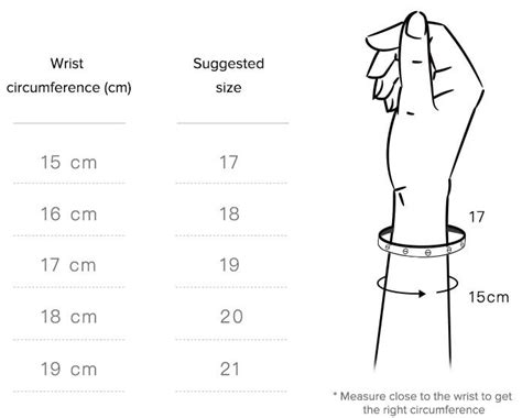 cartier bracelet size guide|cartier bracelet size chart pdf.